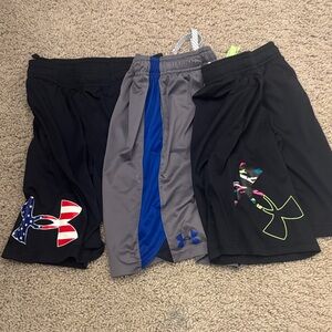 Under Armour Kids' Shorts - Black, Gray, and Blue